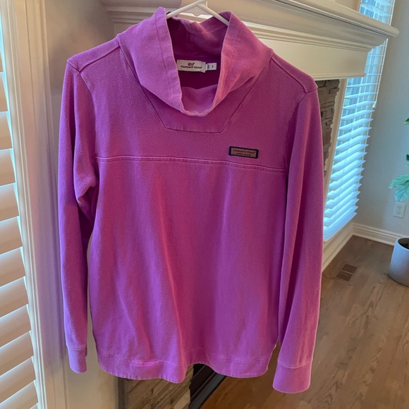 Vineyard Vines Vintage Surfshep Funnel Neck Pullover in Knockout Pink - Picture 3 of 7